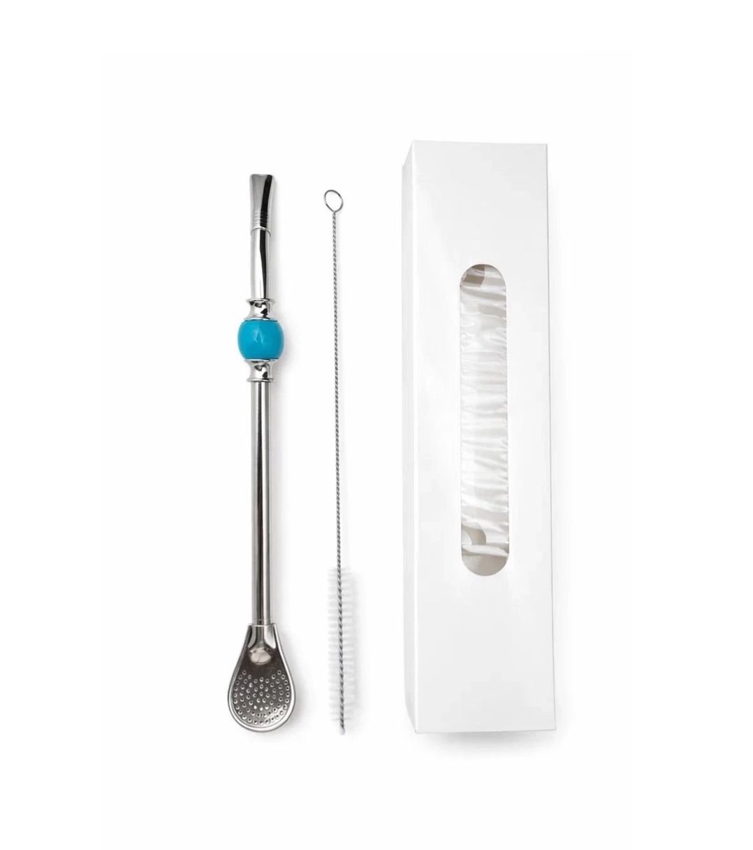 Бомбилья 20 см с камнем, бирюзовый + ершик