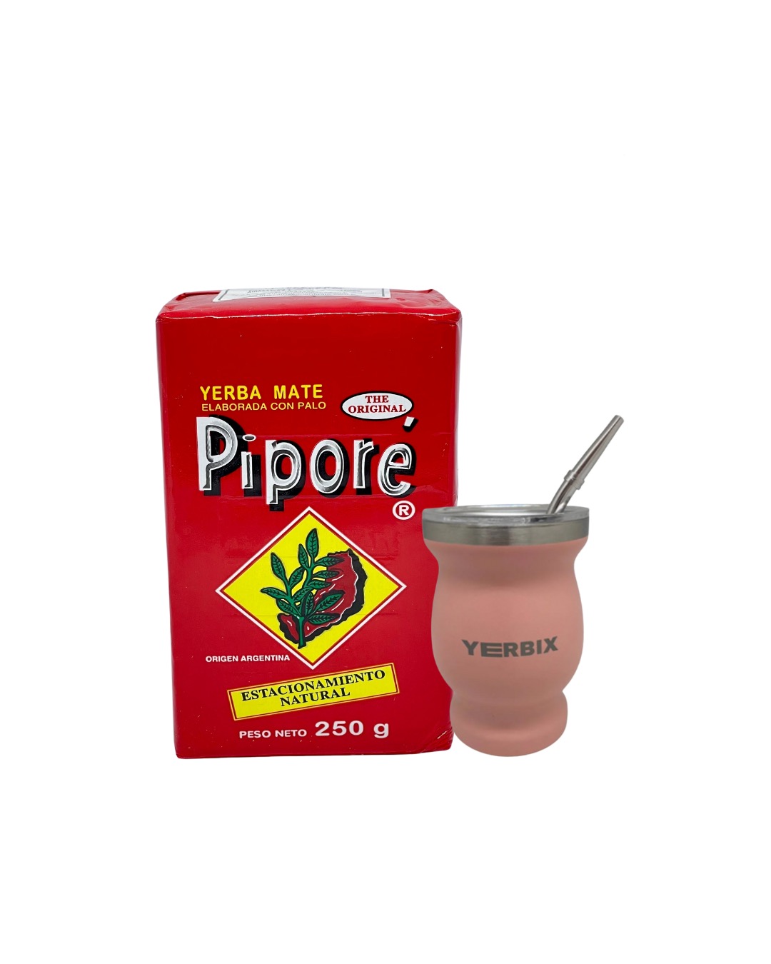 Набор с Pipore Tradicional, 250 гр. бомбильей и розовым калабасом