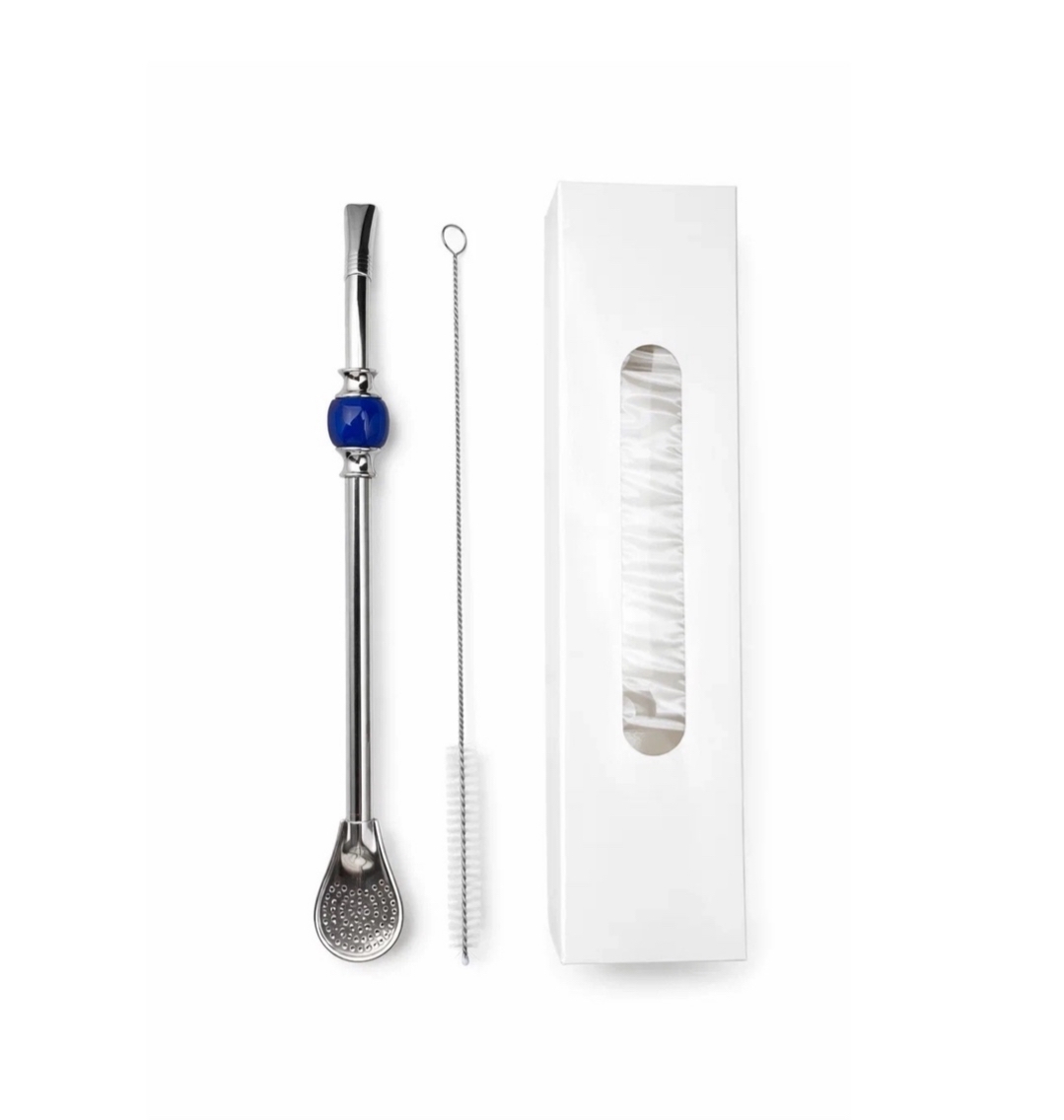 20cm Stone Bombilla, Blue + Brush