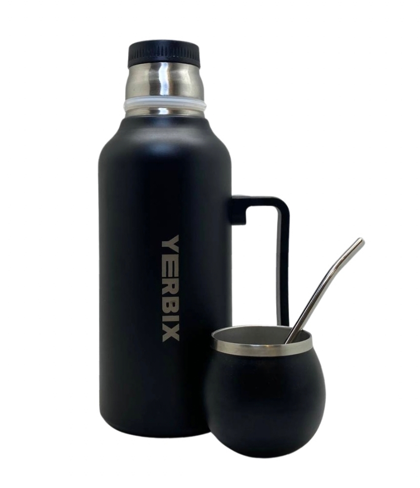 Mate thermos Ready to go set, black, 1200 ml