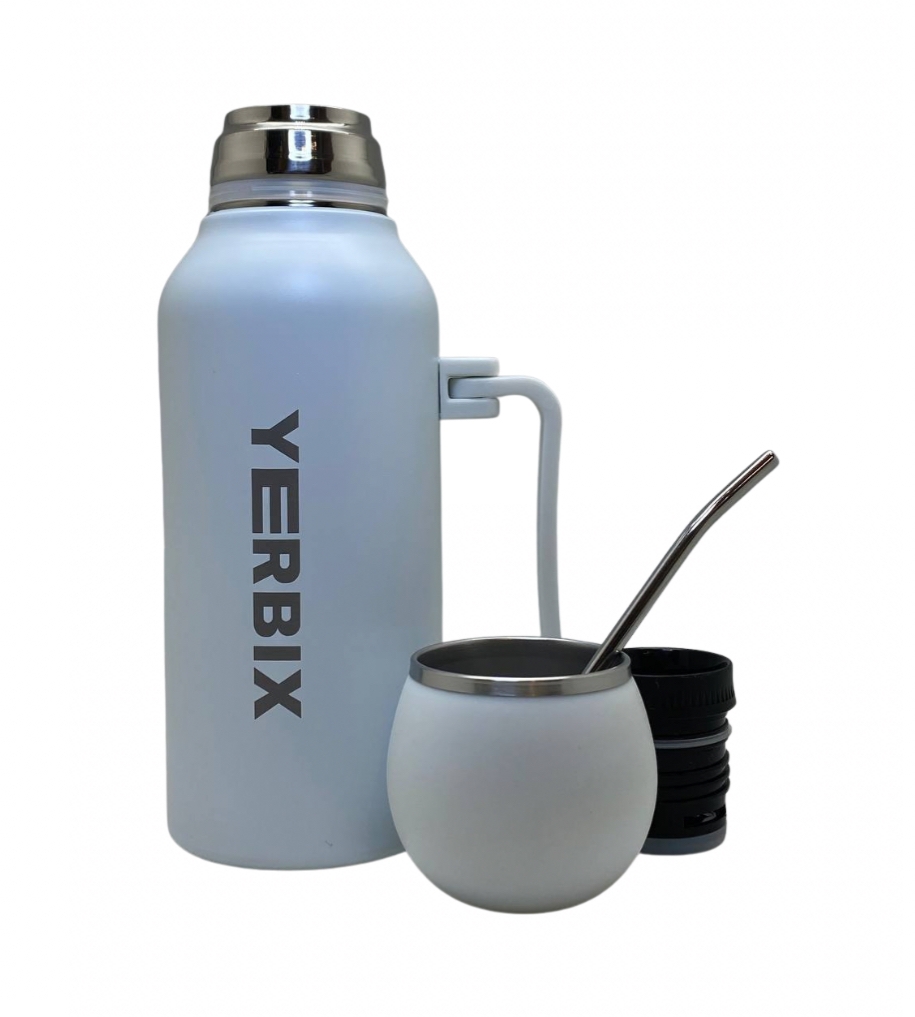 Mate thermos Ready to go set, white, 1200 ml