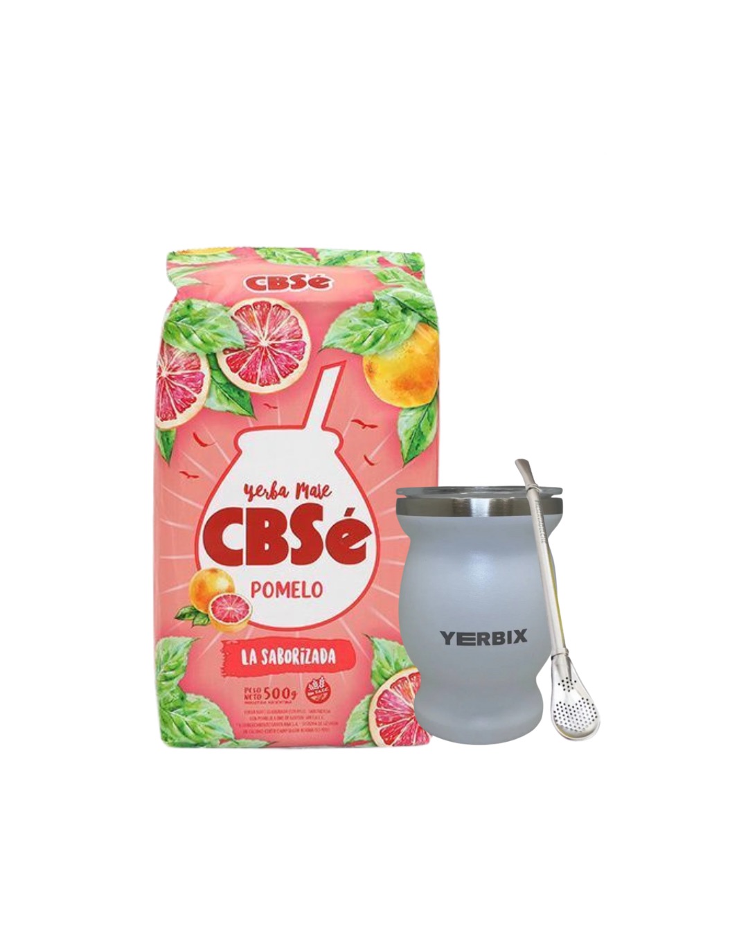 Набор с CBSe - Pomelo / Grapefruit, 500 гр. бомбильей и белым металлическим калабасом